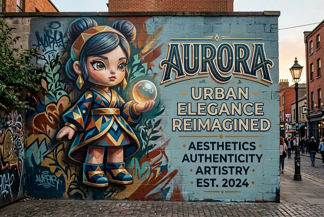 AI graffiti generator creating graffiti logo and branding wall art with character illustration and urban design