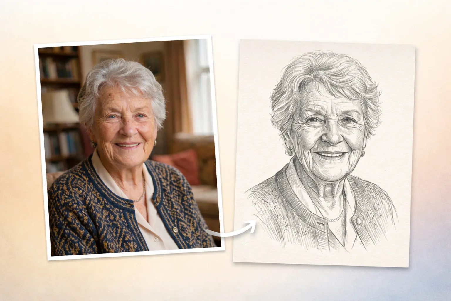 convert photo to pencil sketch portrait using AI sketch generator realistic face drawing
