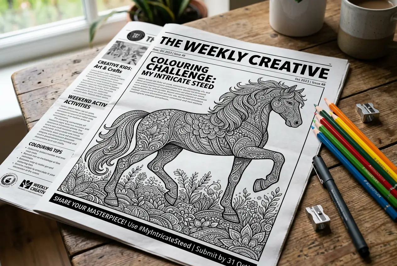 Printable coloring page worksheet created with AI coloring page generator for creative kids activity pages