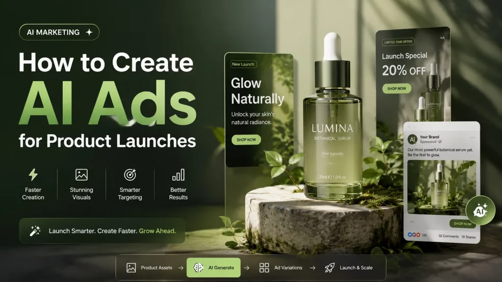 Wie man KI-gestützte Anzeigen für Produkteinführungen mit Produktbildern, Anzeigenvarianten und einem E-Commerce-Kampagnen-Workflow erstellt