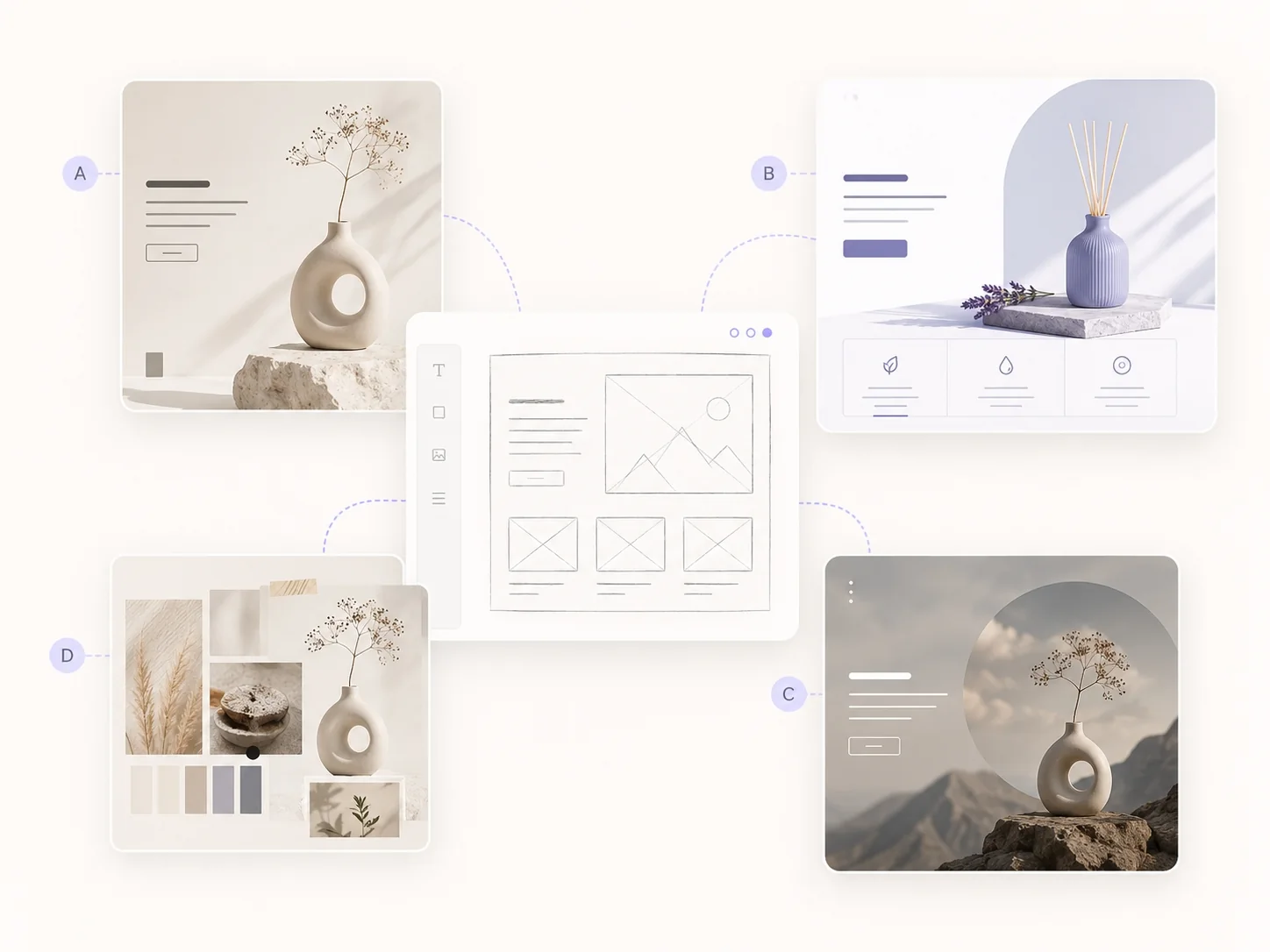 ImaStudio KI-Bildgenerator wandelt Briefings und Wireframes in Designkonzepte und kreative Anweisungen um.