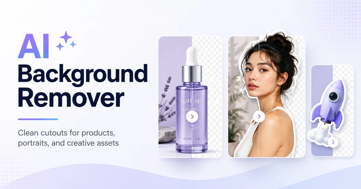 AI Background Remover for clean product, portrait, and creative asset cutouts