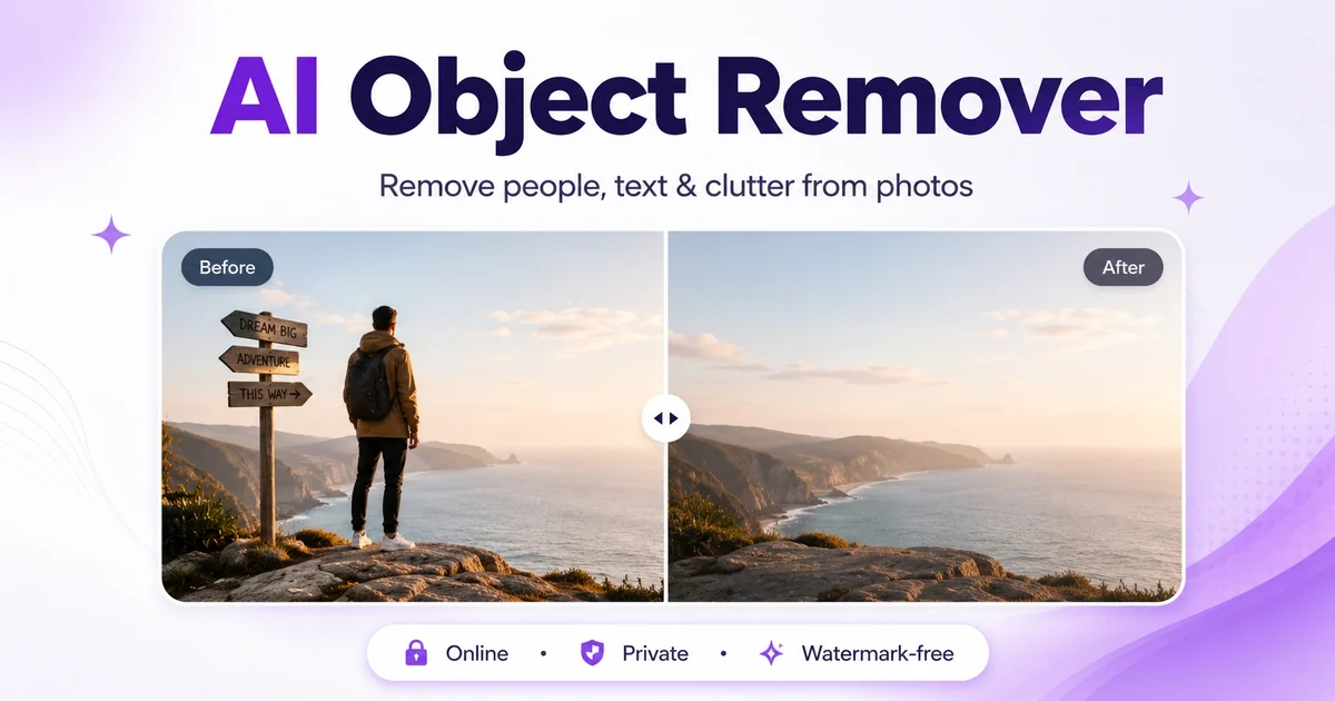 AI Object Remover for removing people, text, and clutter from photos