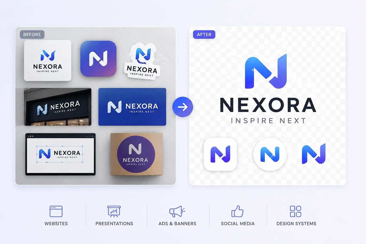 AI background remover for logos, icons, stickers, packaging, and brand assets for websites, decks, ads, banners, and design systems