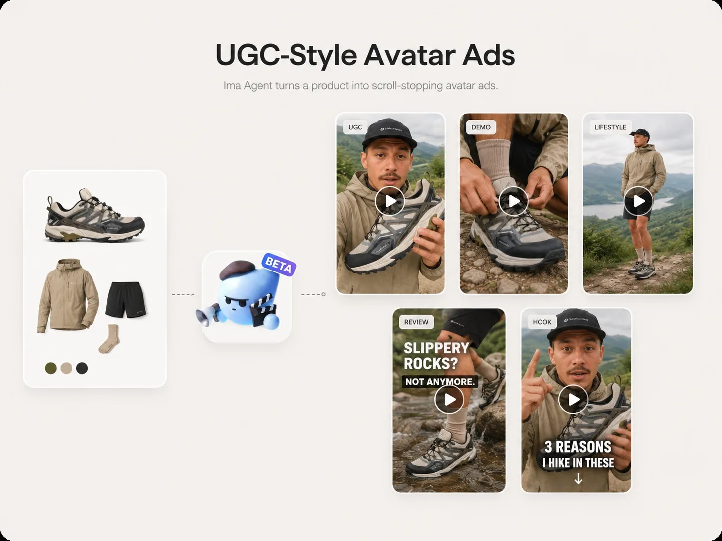 Friendly lifestyle AI avatar for UGC-style product ads