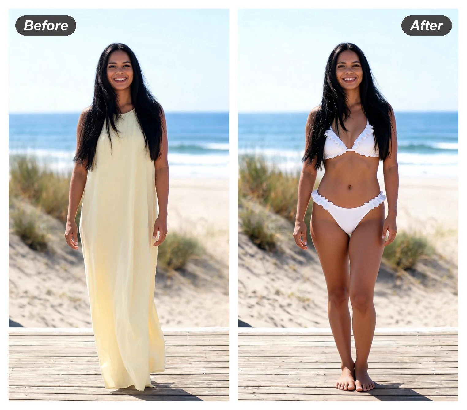 Intercambia bikinis con IA en las fotos de vacaciones que ya tienes
