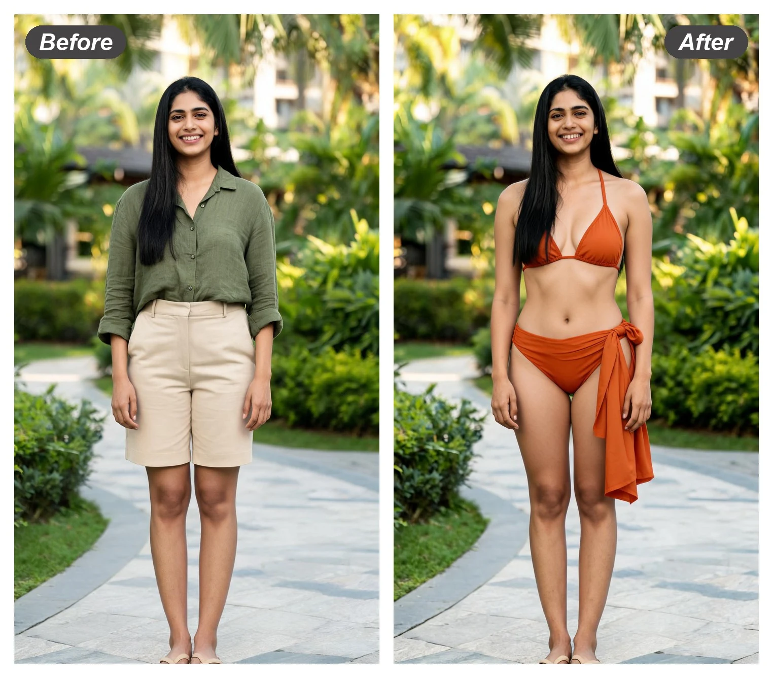 Bikini AI para looks de festivales, resorts y fiestas en la piscina